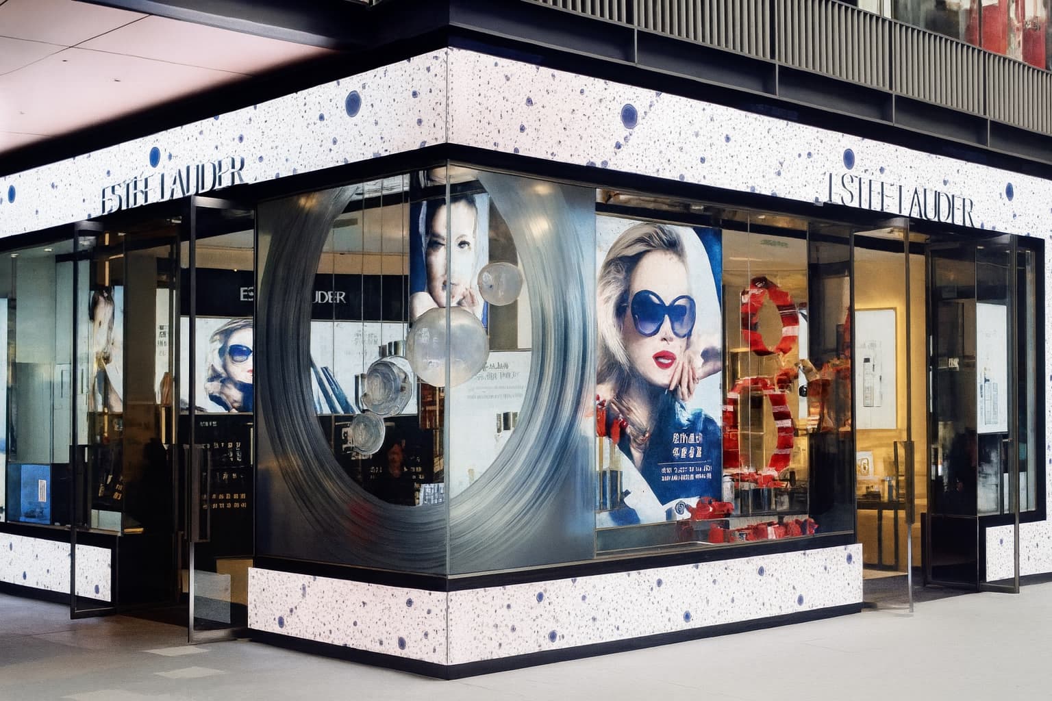 Пример динамической подсветки витрины бутика