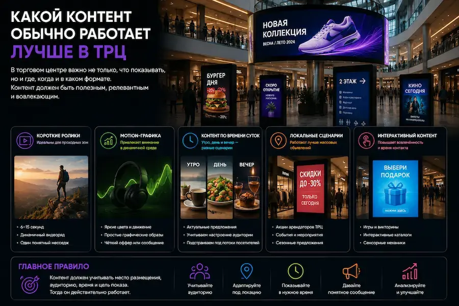 Контент в торговом центре