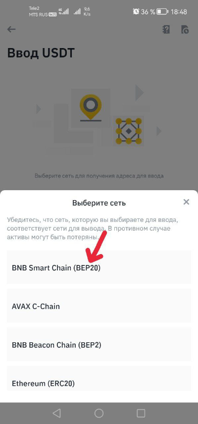продать USDT на бирже binance