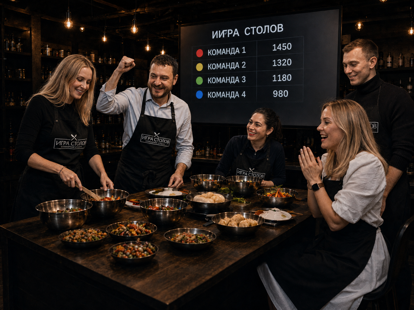 Командный кулинарный мастер-класс и квиз на корпоратив спб