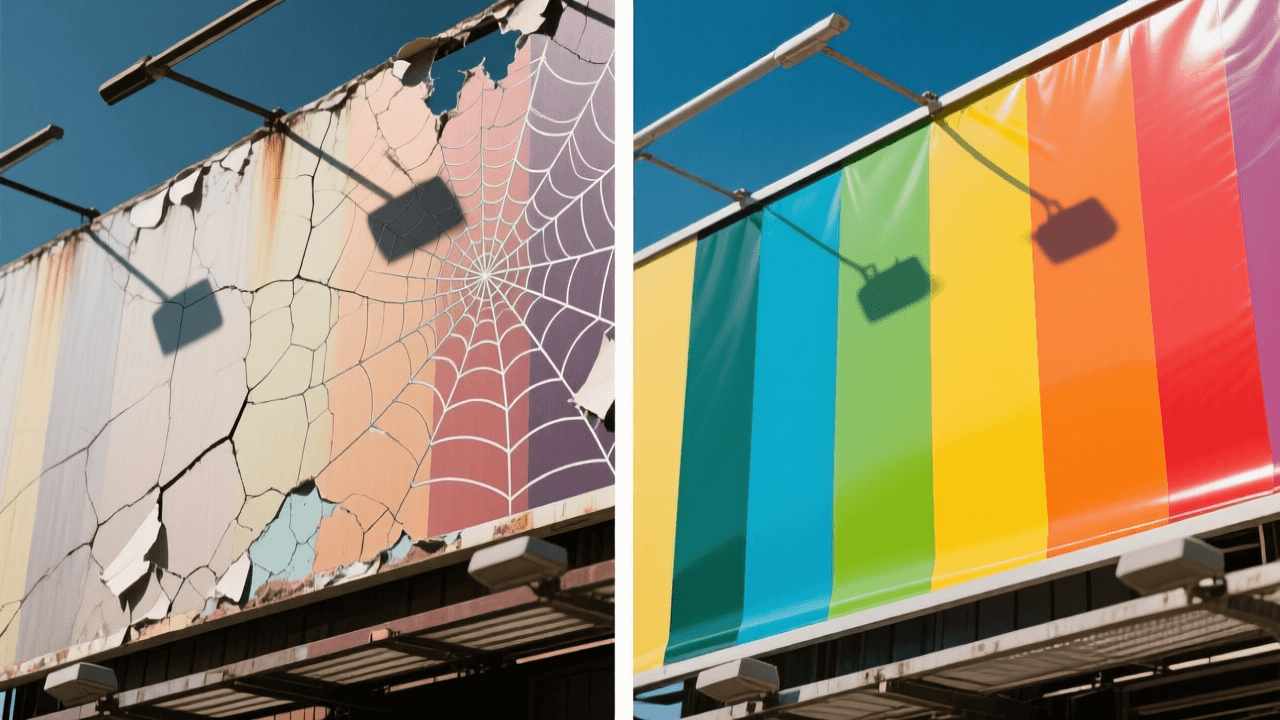 Сравнение дешёвой и качественной виниловой плёнки