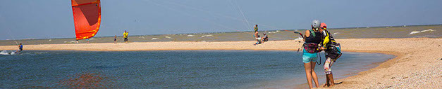 Кайт обучение на берегу