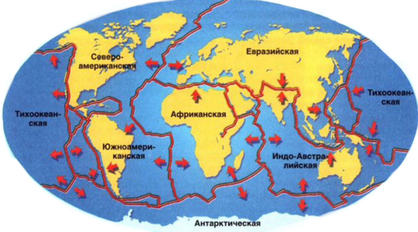 Крупнейшей литосферной плитой является. Евразийская и Африканская литосферные плиты. Карта тектонических плит и разломов земной коры.