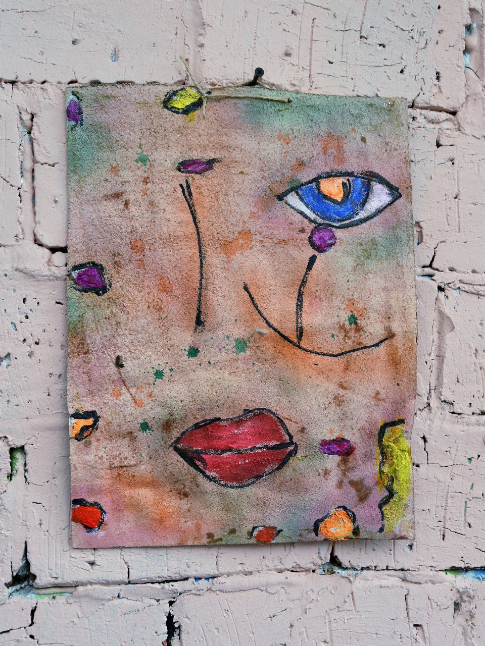 Скульптура настенная из фактурной кожи А.МузылевЪ &quot;Двуликий Дзен Гранж 4&quot;