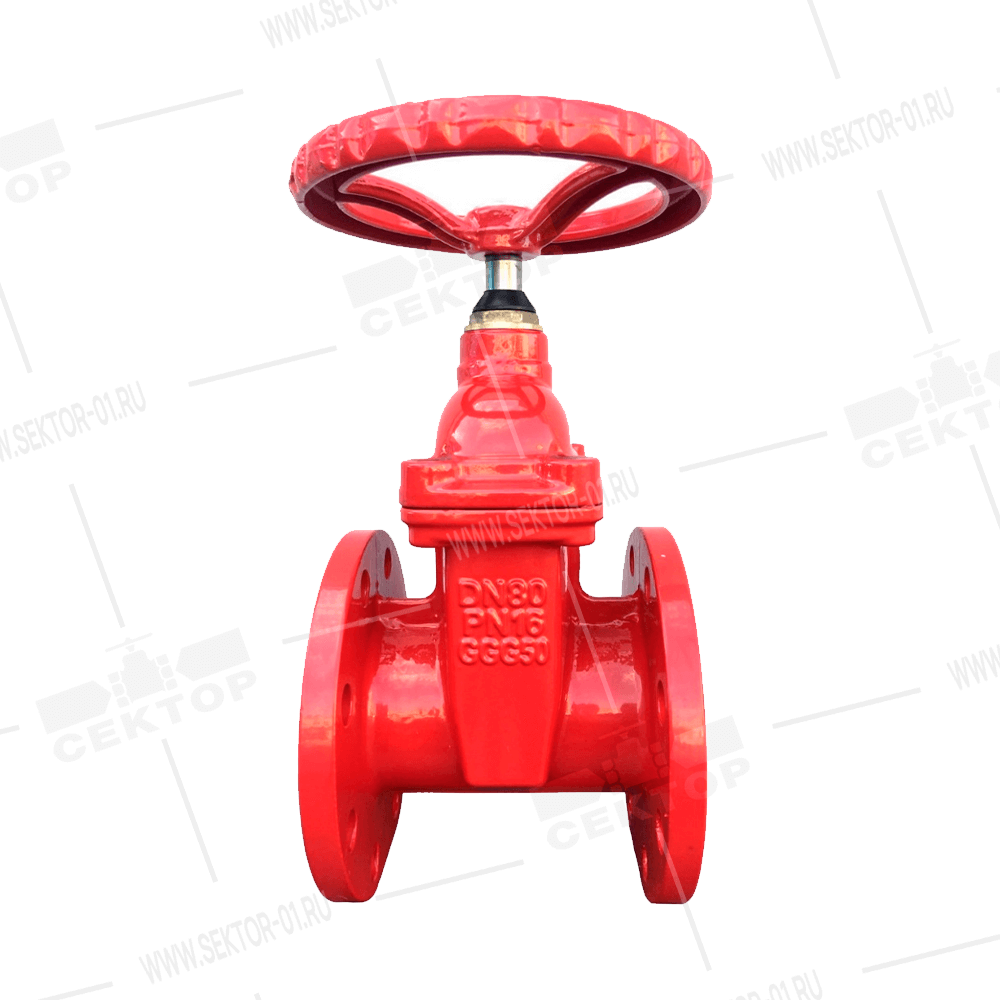 Задвижка чугунная 30ч39р DN80 PN10/16 с эпоксидным покрытием - купить ...