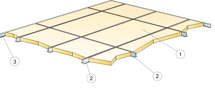 Схема монтажа стальных перфорированных акустических панелей класса НГ