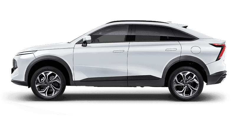 Новый кроссовер Haval F7x белого цвета, вид сбоку
