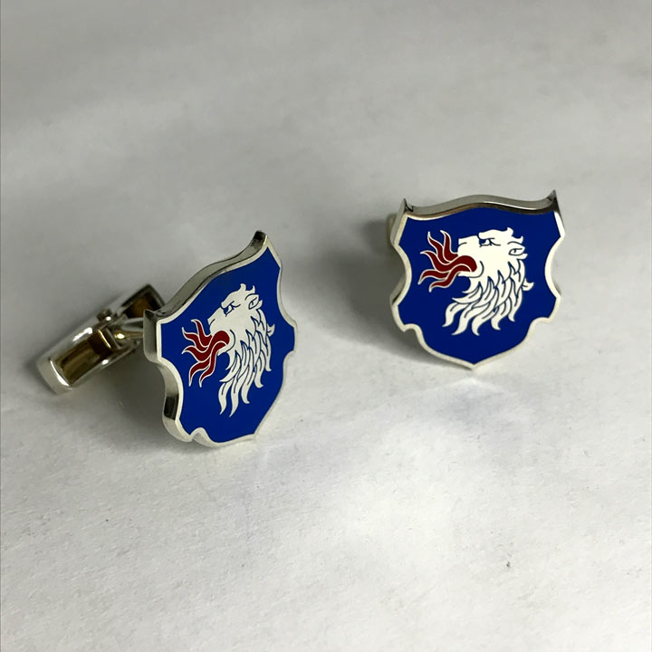 запонки из серебра купить Щит