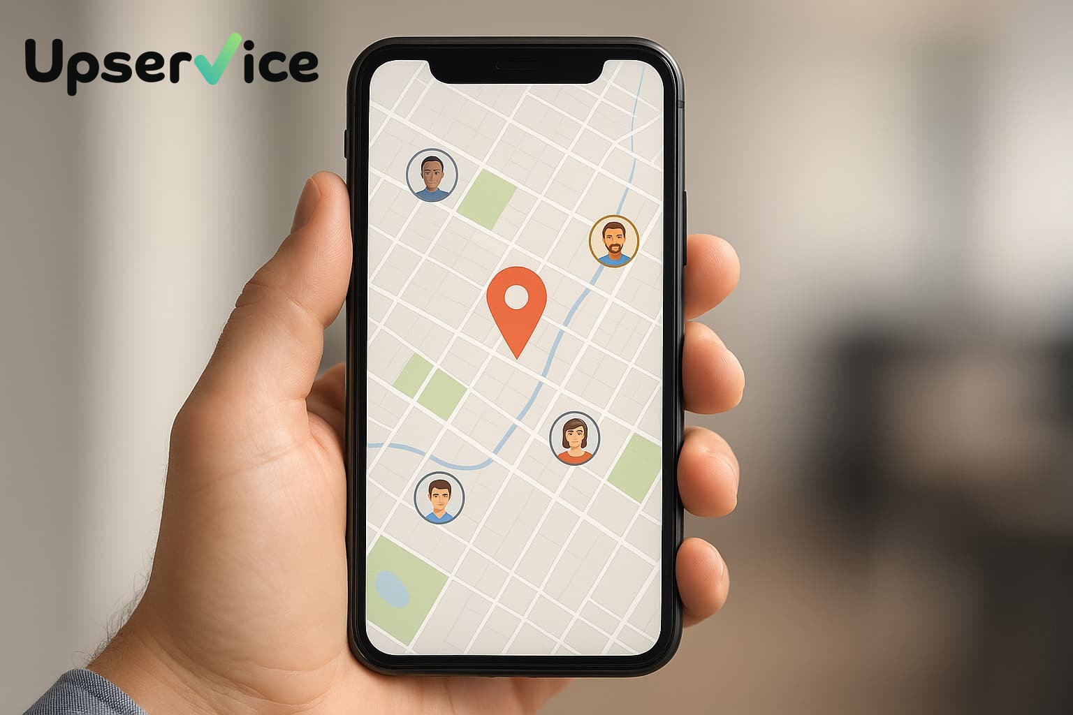 Карта в мобильном приложении Upservice