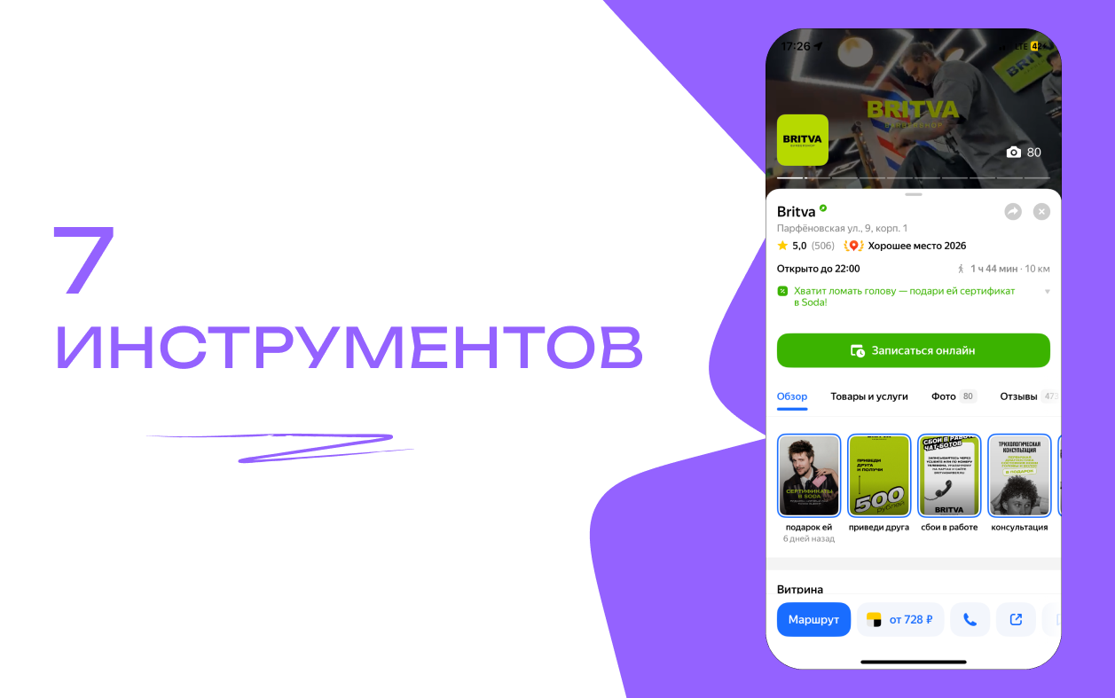 Пример оформленной карточки компании на Яндекс.Картах