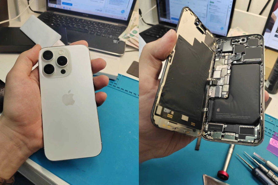 Ремонт iPhone 15 Pro: замена оригинального аккумулятора