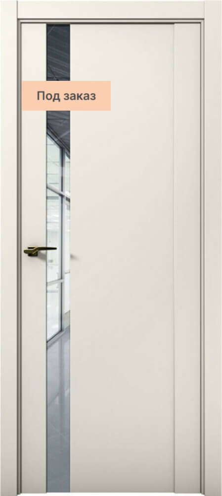 Дверь межкомнатная Parma (Парма) 30012 Остекленная стекло прозрачное зеркало цвет Магнолия