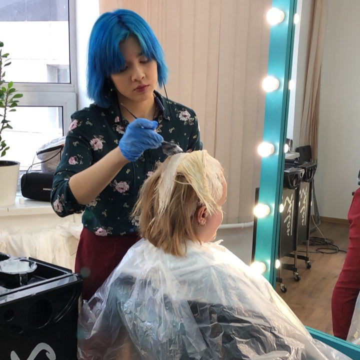 окрашивание седина и блонд