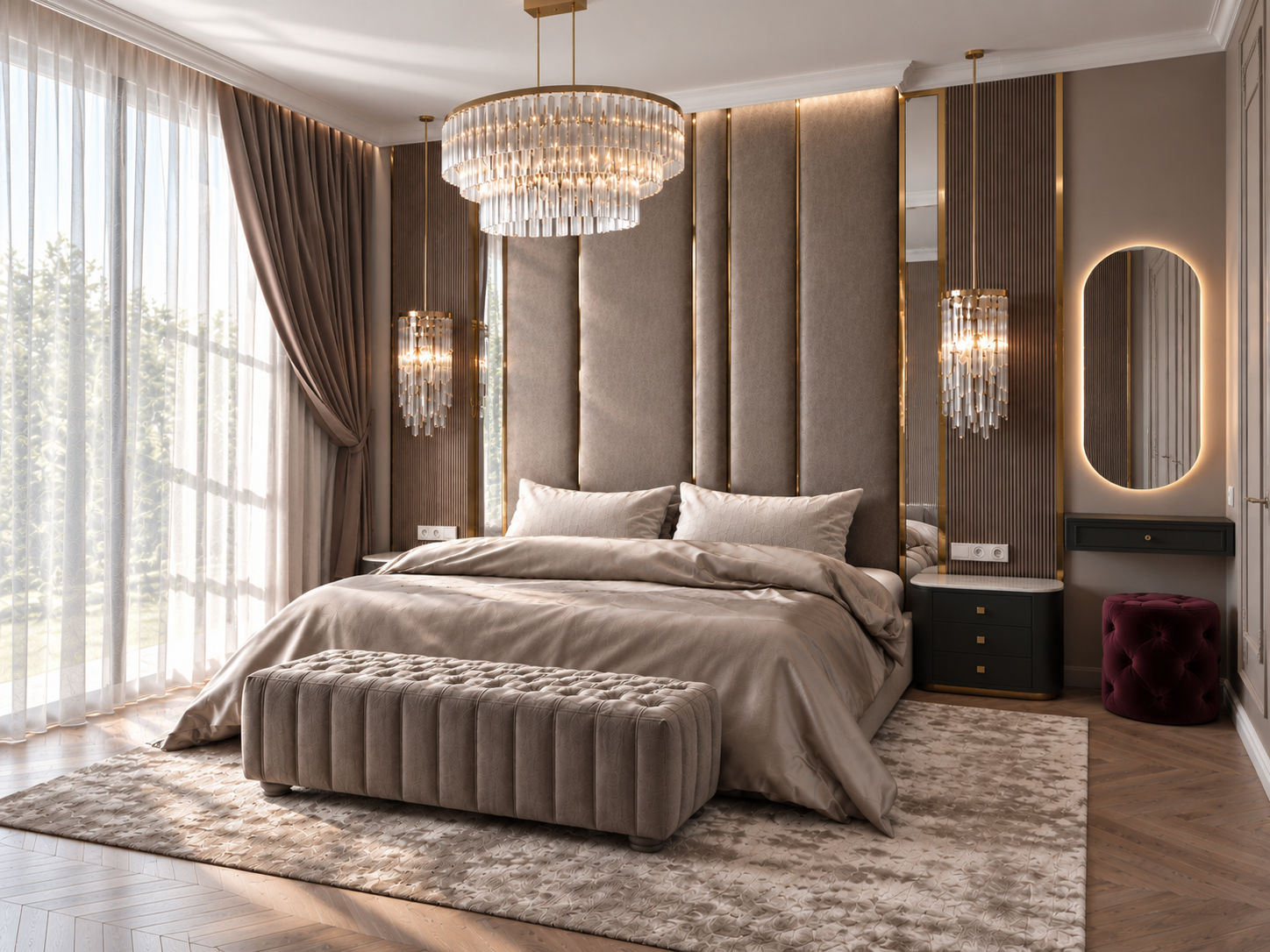 Интерьер квартиры 120 м² с элементами ар-деко
