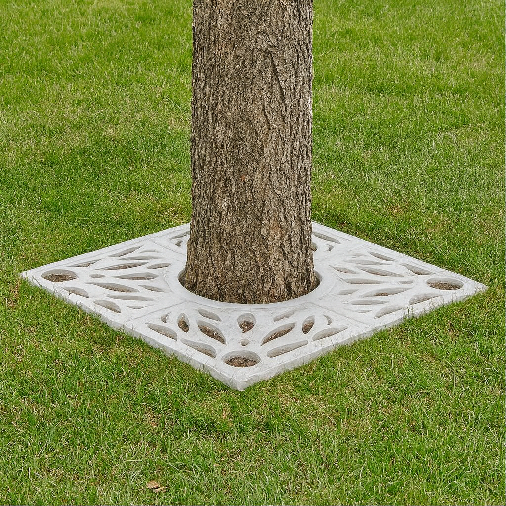 решётки из композитного мрамора в благоустройстве города