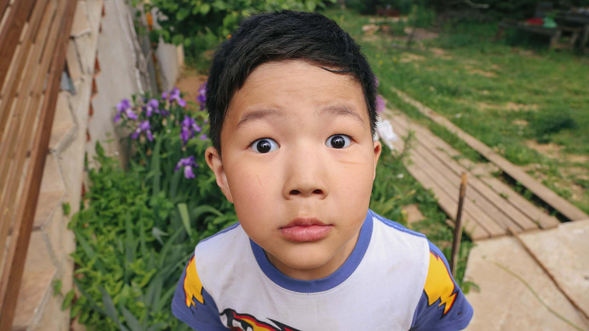 Аюр смотрит в камеру