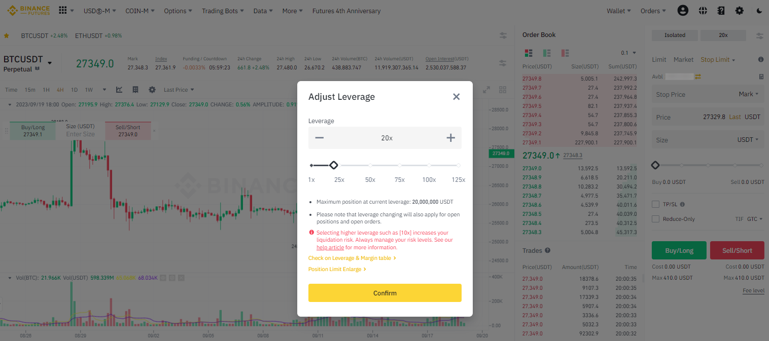 Binance liquidation: how to adjust leverage on Binance Futures