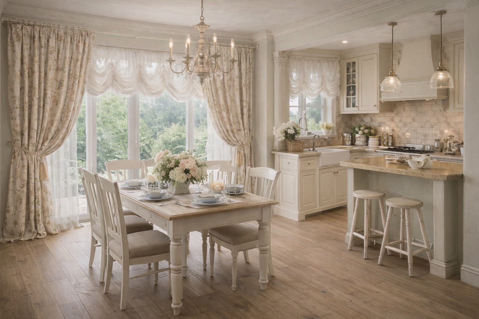 Французская складка, строгая посадка