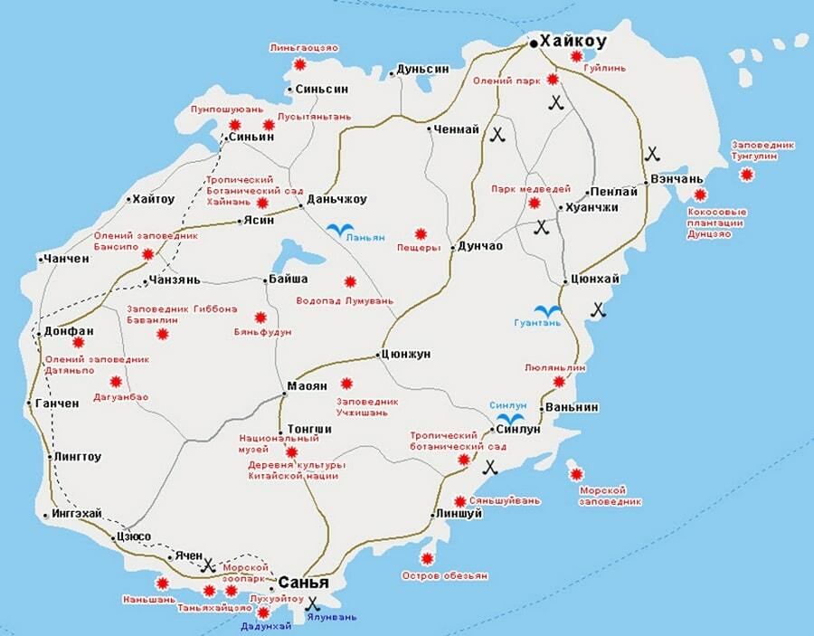 Острова китая на карте. Остров Хайнань Китай на карте. Хайнань на карте Китая. Карта острова Хайнань достопримечательности. Остров Хайнань Китай на карте на русском.