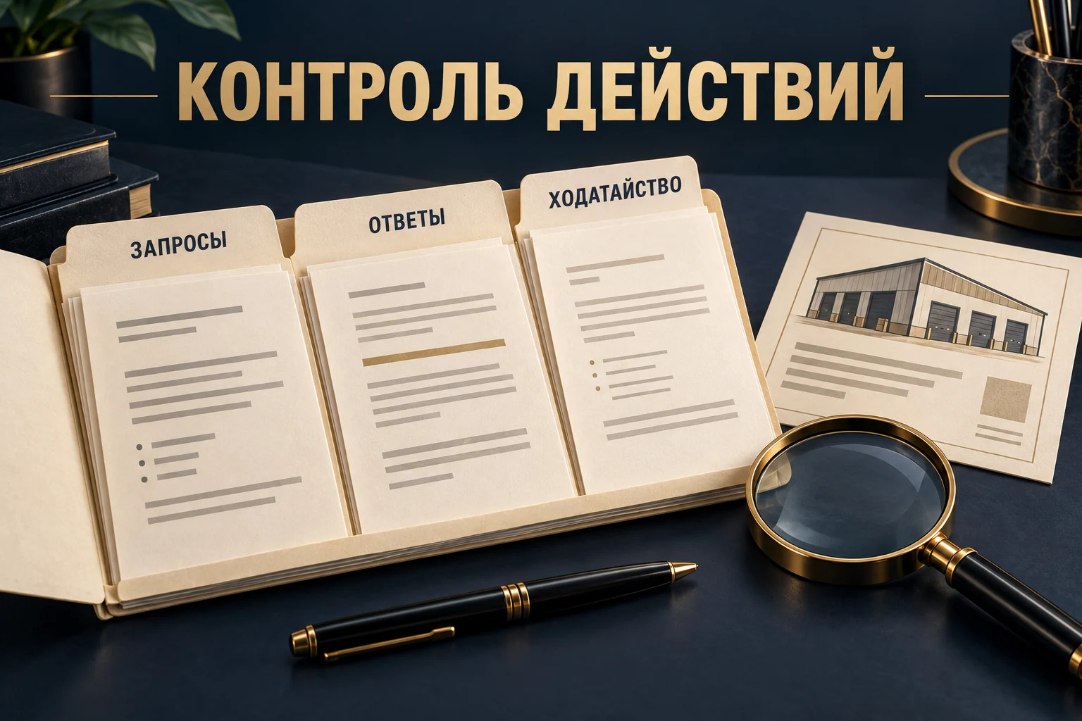 Папка производства с запросами, ответами и ходатайством о проверке имущества
