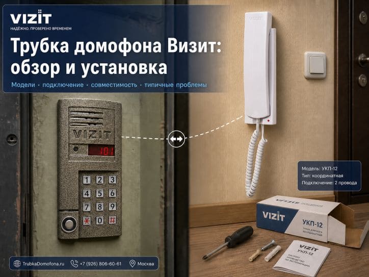 Трубка домофона Визит Vizit: обзор подключение и установка в Москве