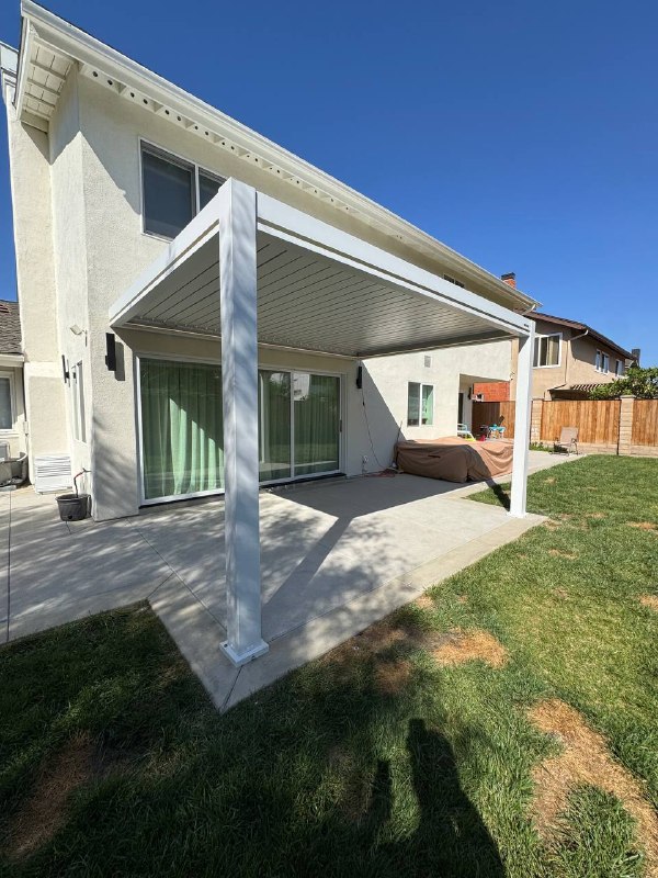 Motorized louvered pergola and patio cover installation in Huntington Beach California