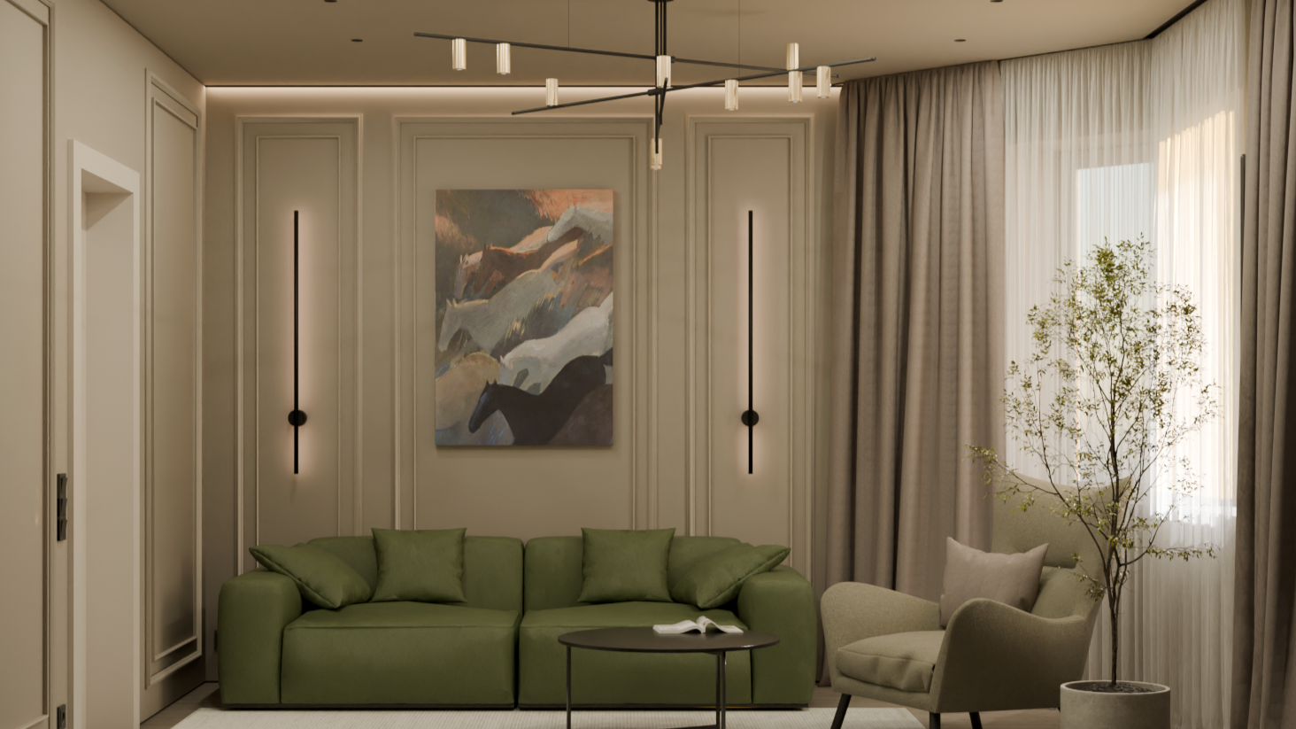 классический дизайн интерьера гостиной