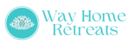 Way Home Retreats Logo with a turquoise lotus flower 