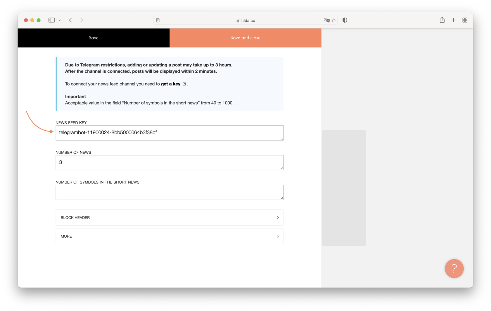 Automatic News Feed │ Tilda Help Center