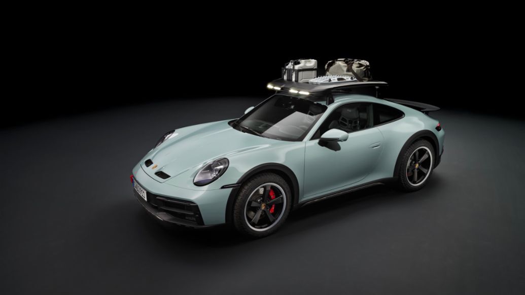 Porsche 911 Dakar в цвете Shade Green — иллюстрация модели