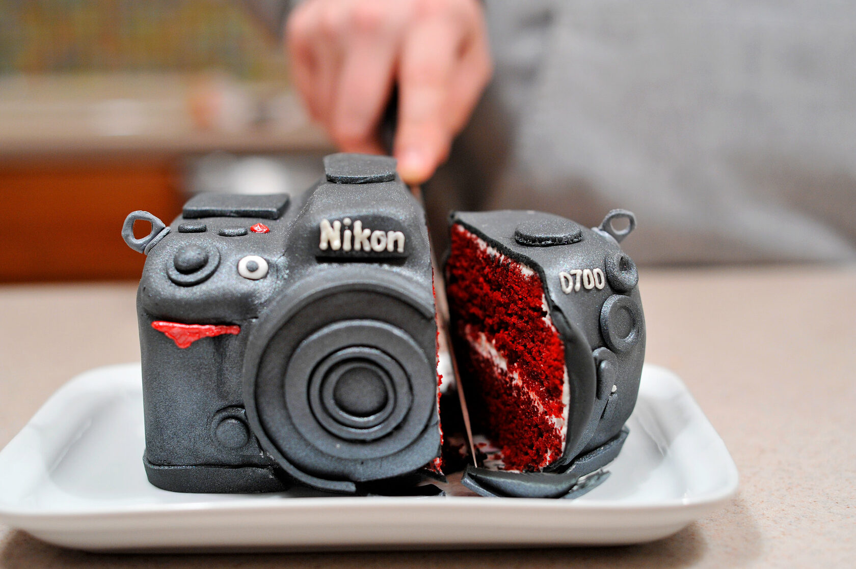 Торт в виде фотоаппарата - прекрасный и весьма креативный подарок для фотографа
