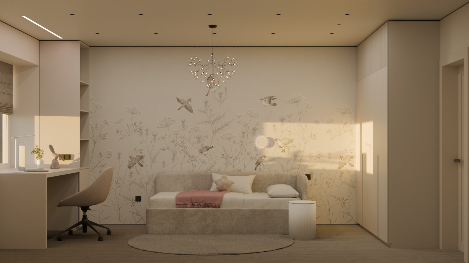 светлый интерьер деткой комнаты