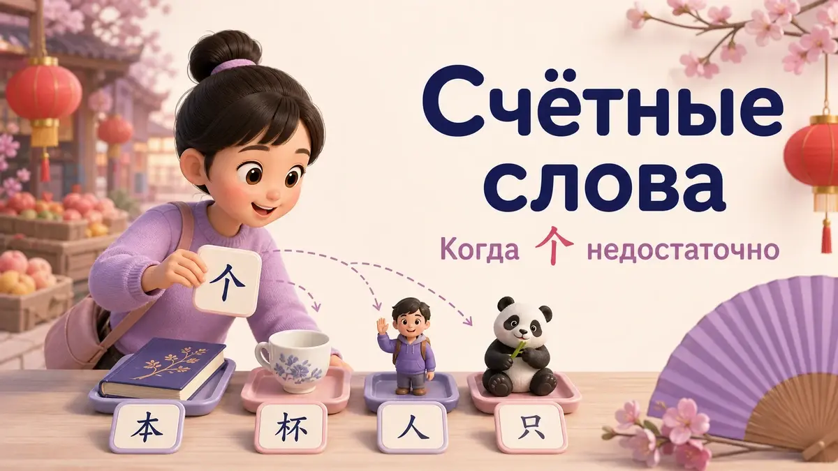 Счетные слова в китайском: когда нужен 个 и чем его заменить: учебная статья LaRou