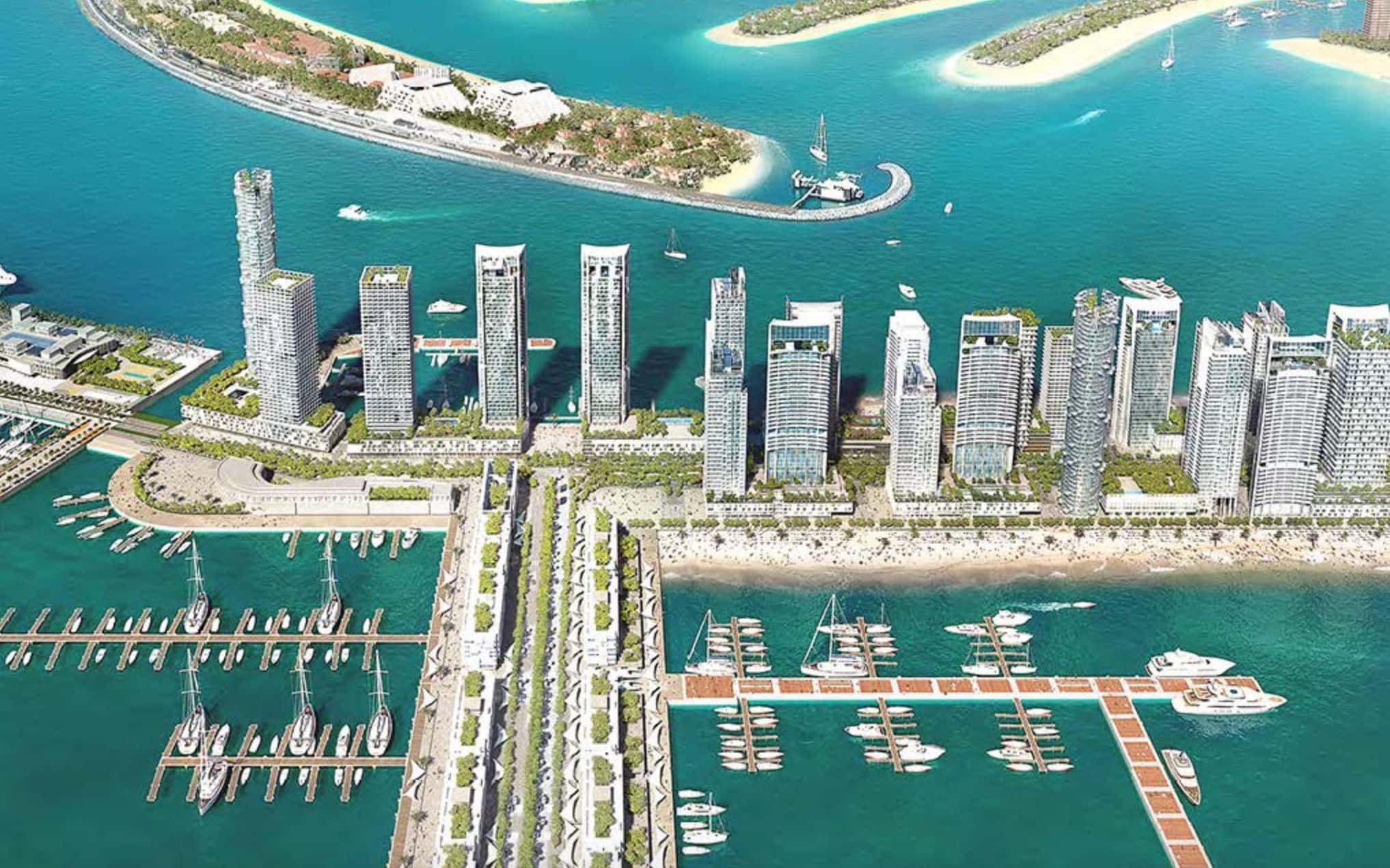 Сайт оаэ. Бичфронт Дубай. Пальма Джумейра и Дубай Марина. Emaar Beachfront Дубай. Emaar Beachfront район.