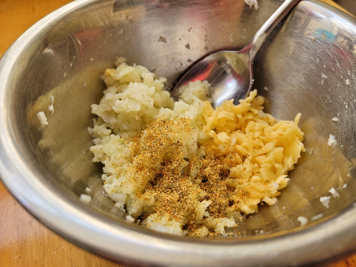 Начинка из цветной капусты с сыром для шницелей. Израильская кухня. Фото рецепт.