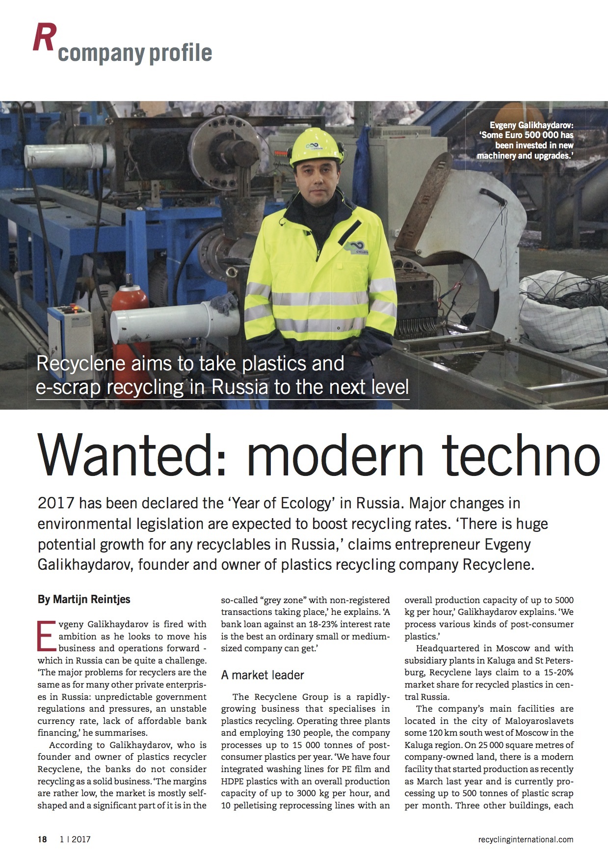 Recycling International Magazine о Грангаро 2