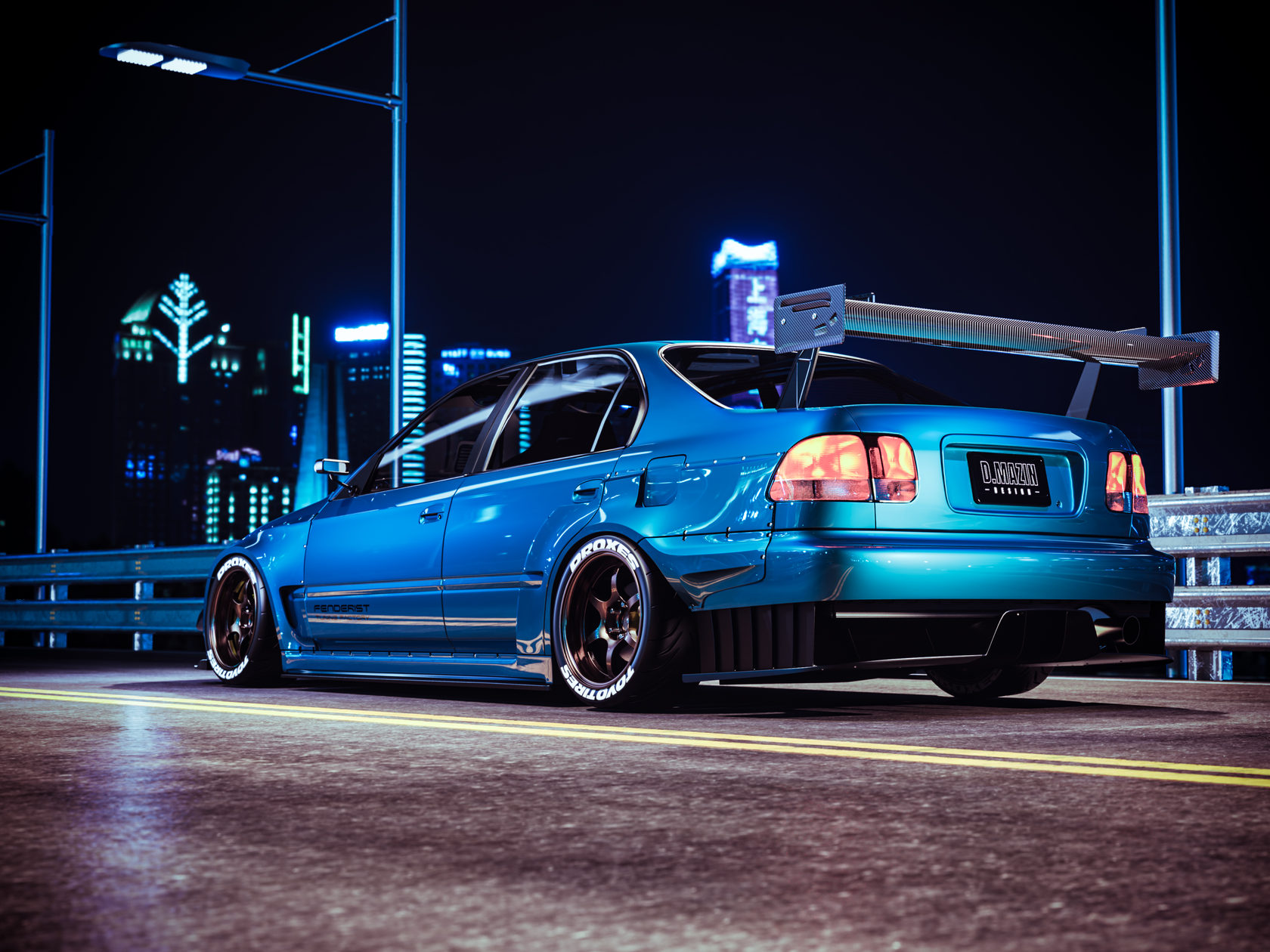 Fender Flares set / WIDE BODY KIT Honda Civic SEDAN 9698