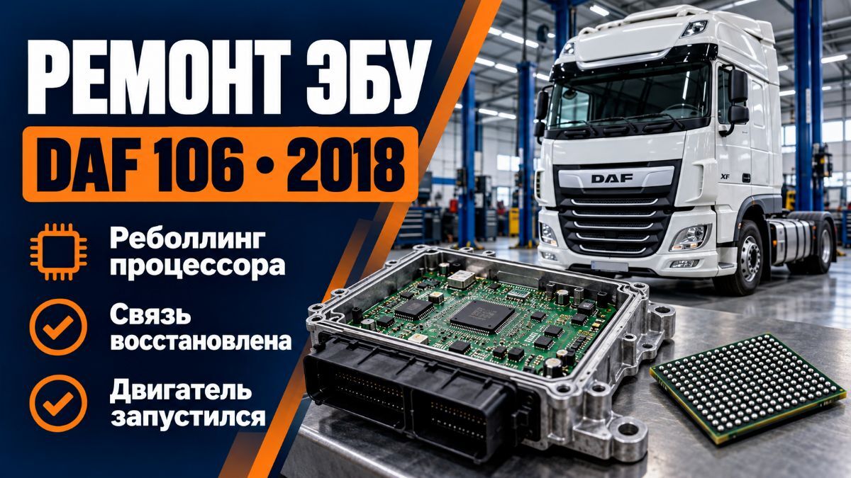 Ремонт ЭБУ DAF 106 2018 — восстановление связи и запуска