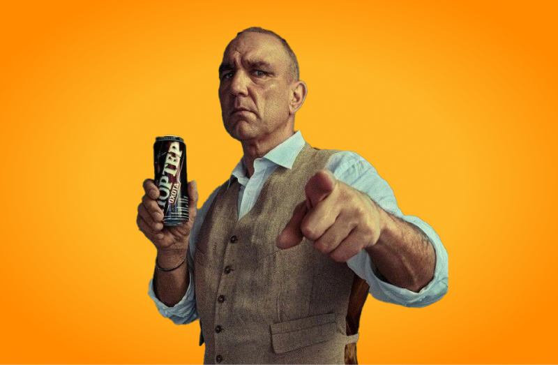 Винни Джонс рекламирует пиво