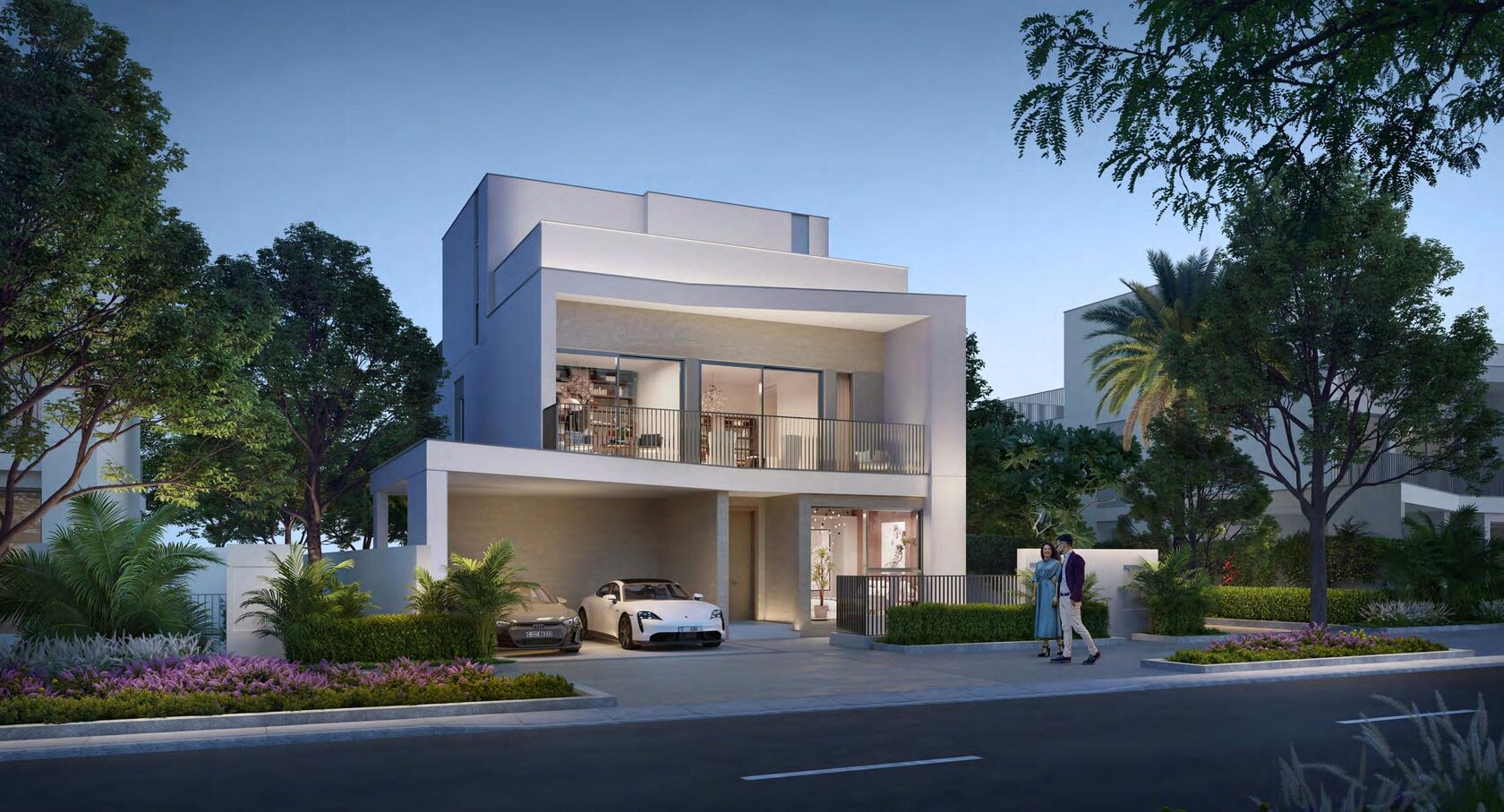Facade exterior render of the Golf Lane Villa