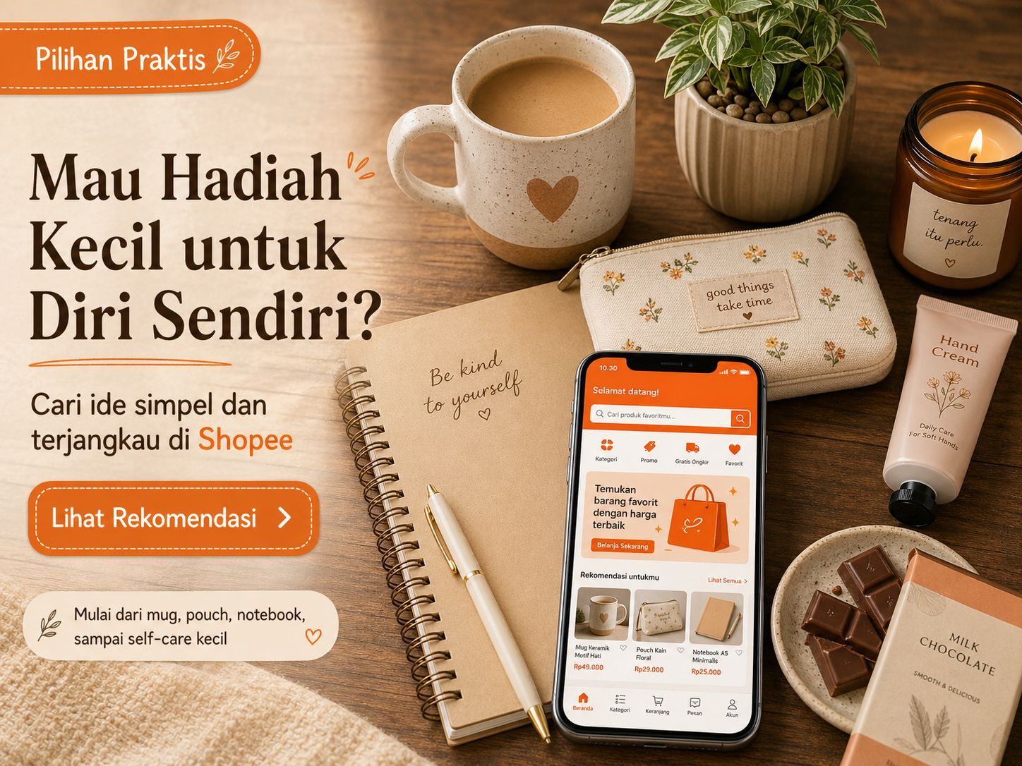 rekomendasi hadiah kecil untuk diri sendiri di Shopee