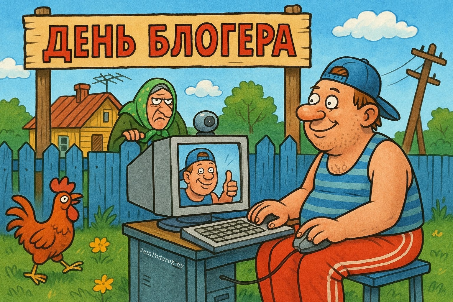 Международный день блогера - открытка