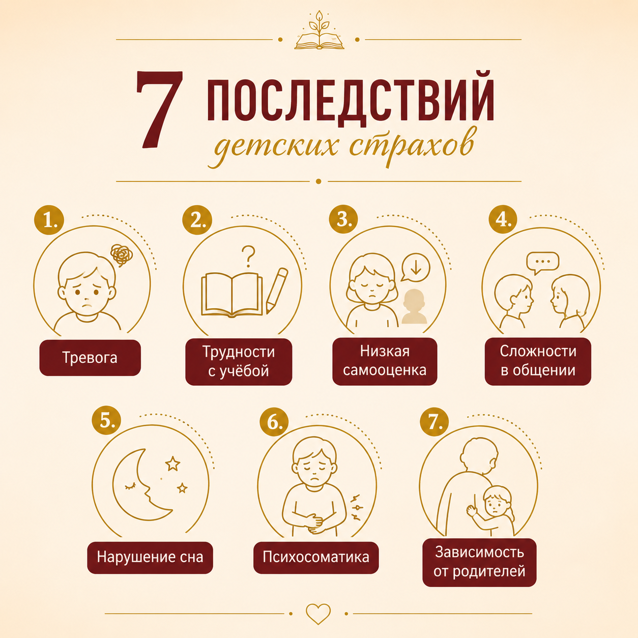 инфографика «7 последствий детских страхов»
