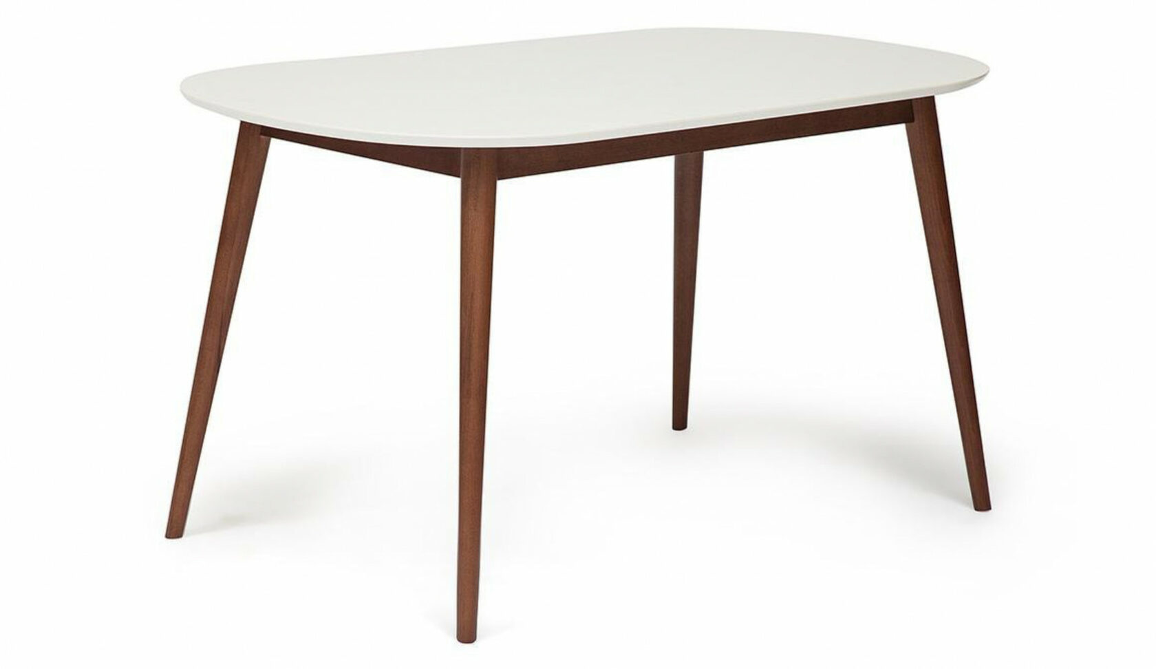 коричневый стол с белыми ножками