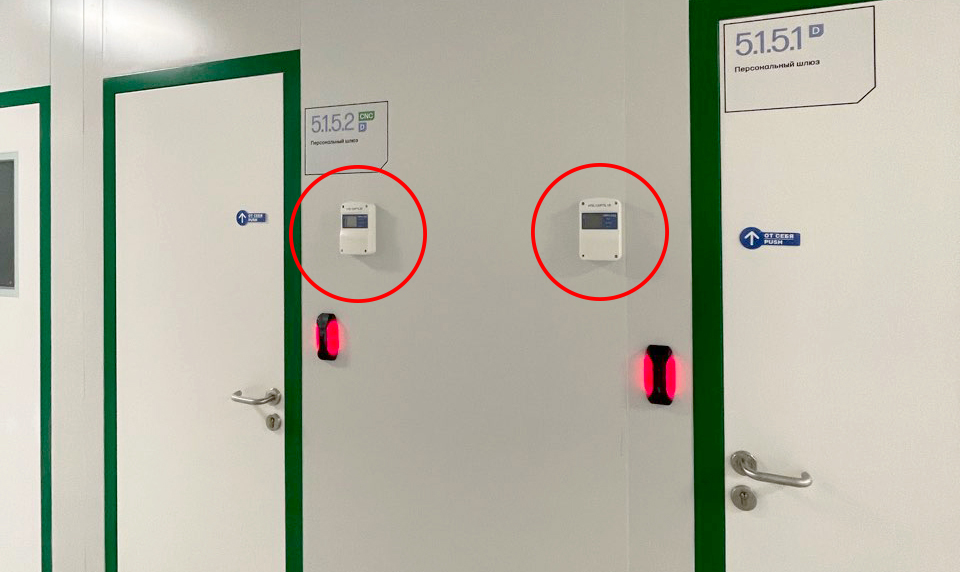 Смонтированный узел ПИРС-CAN перед входом в чистое помещение