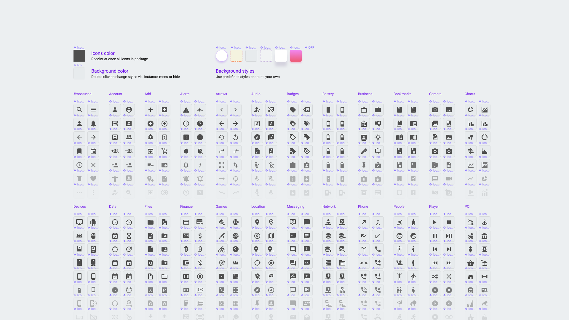 Figma material icons set