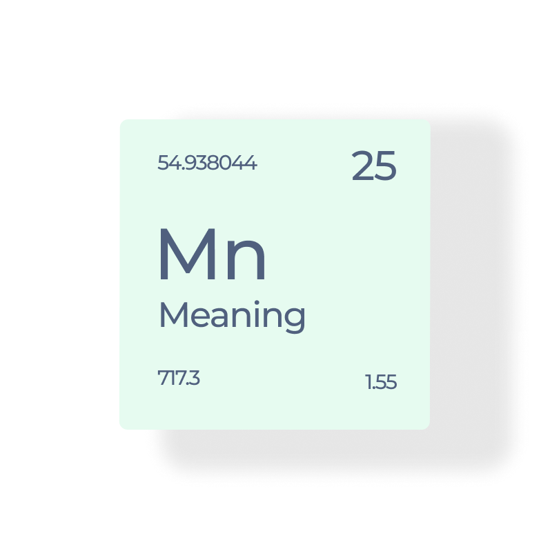 карточка похожая на химический элемент с элементом под названием Значения