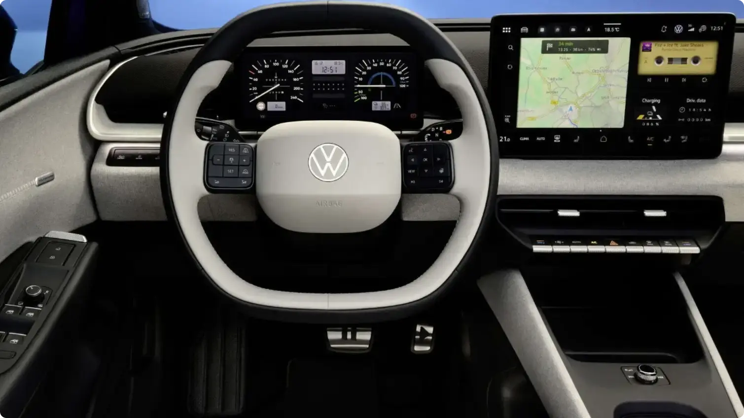 Салон Volkswagen ID. Polo с физическими кнопками управления