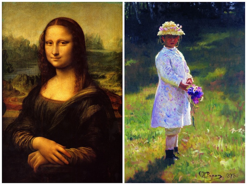 Картины знаменитых художников - Леонардо да Винчи и Илья Репин