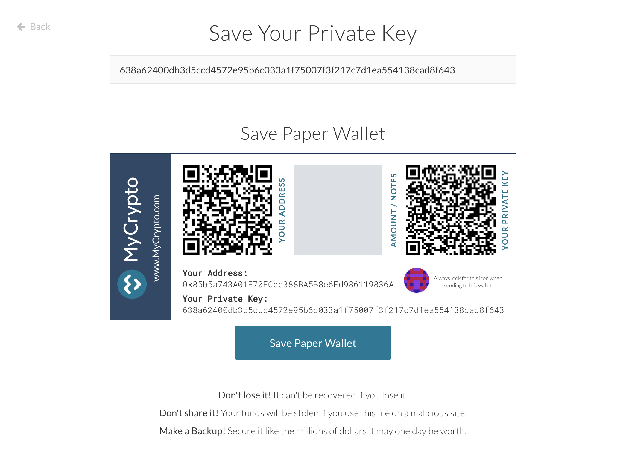mycrypto приватный ключ